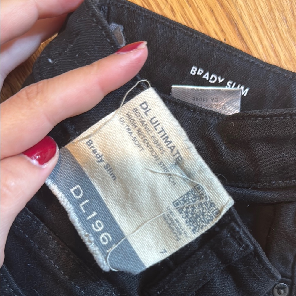 DL1961 Black Denim Skinny Jeans Kids 7 - Picture 4 of 5